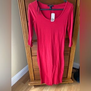Red bodycon dress with tags